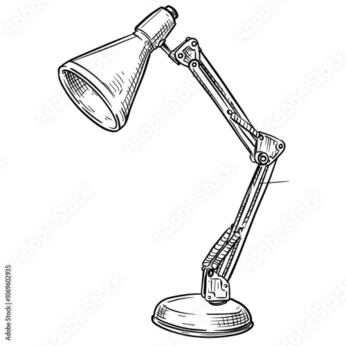 desk lamp handdrawn illustration