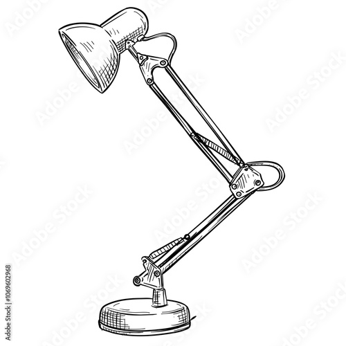 desk lamp handdrawn illustration