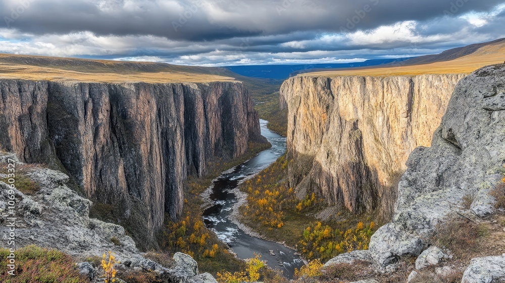 Majestic River Canyon Surrounded by Autumn Colors