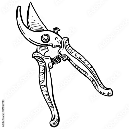 Handdrawn Pruning Shears Design