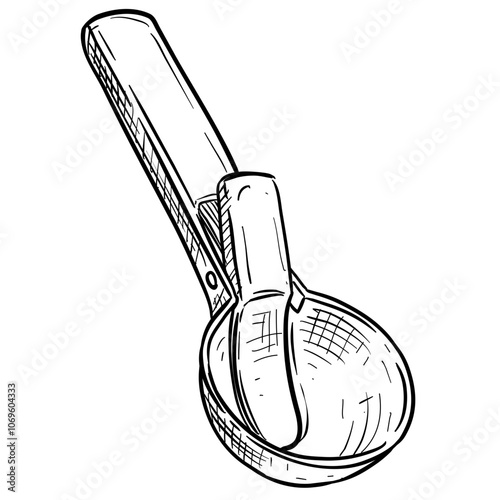 Handdrawn Ice Cream Scoop Illustration