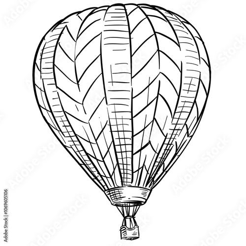 Handdrawn Air Balloon Illustration