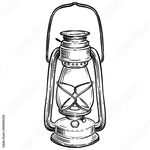 Handdrawn Camping Lantern Illustration