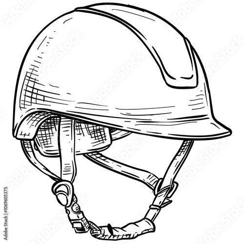 Handdrawn Equestrian Helmet Illustration