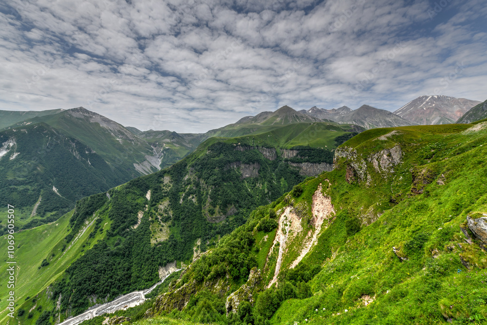 Obraz premium Mountain Panorama - Kazbegi, Georgia
