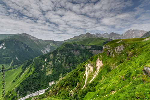 Mountain Panorama - Kazbegi, Georgia photo