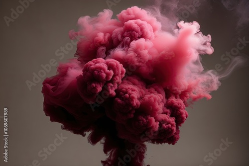 Burgundy Smoke Explosion on Muted Background