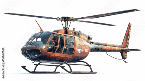 Rusty Helicopter 3D Render