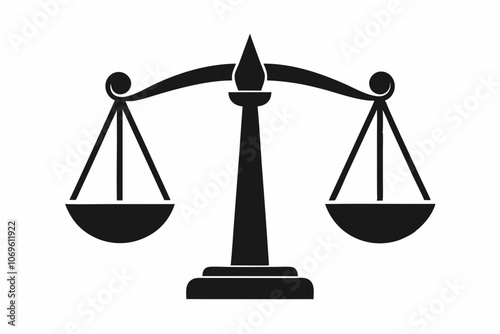 Weight scales black silhouette illustration,Black balance, scale, justice, weight, law, scales, gold, legal, symbol, measurement of svg vector cut file Cricut silhouette design.