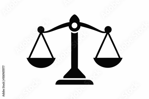 Weight scales black silhouette illustration,Black balance, scale, justice, weight, law, scales, gold, legal, symbol, measurement of svg vector cut file Cricut silhouette design.