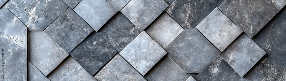 Gray and White Geometric Tile Wall Gray and White Geometric Tile Wall