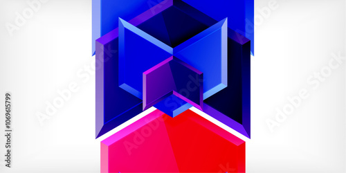 Vector 3d arrow techno design template