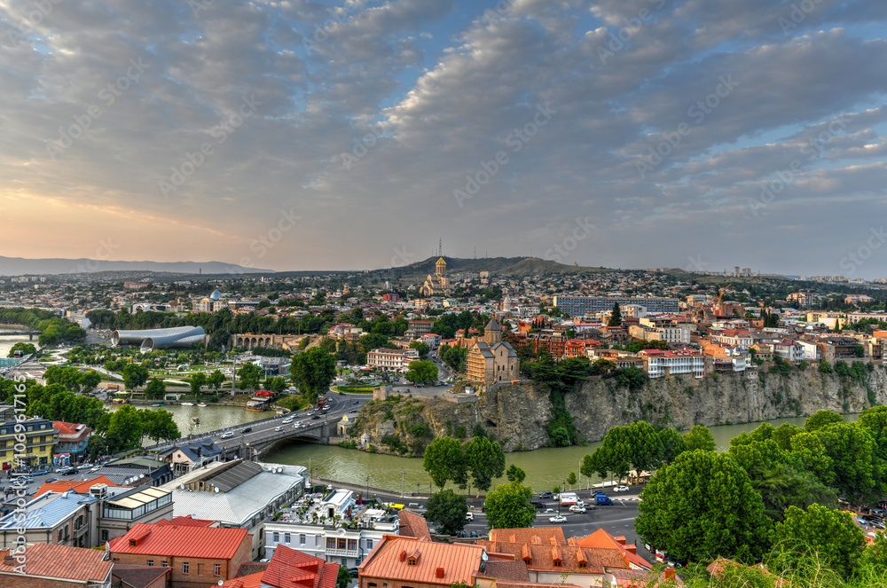 Fototapeta premium Panoramic City View - Tbilisi, Georgia
