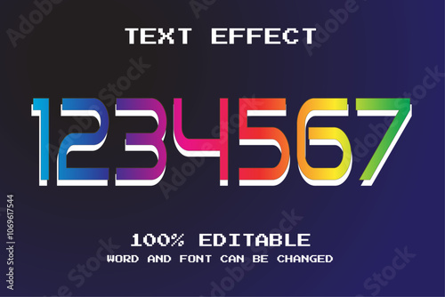 numerix 1234567 Text effec,font effect
