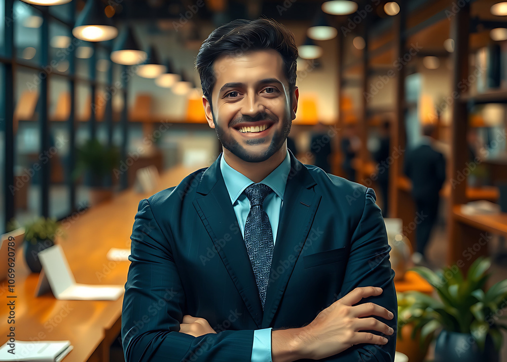 Fototapeta premium businessman working on laptop in office
