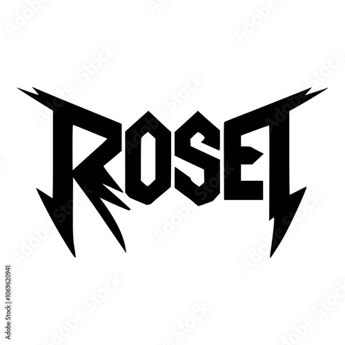 rose black metal fashion sticker t shirt music vector illustration template design