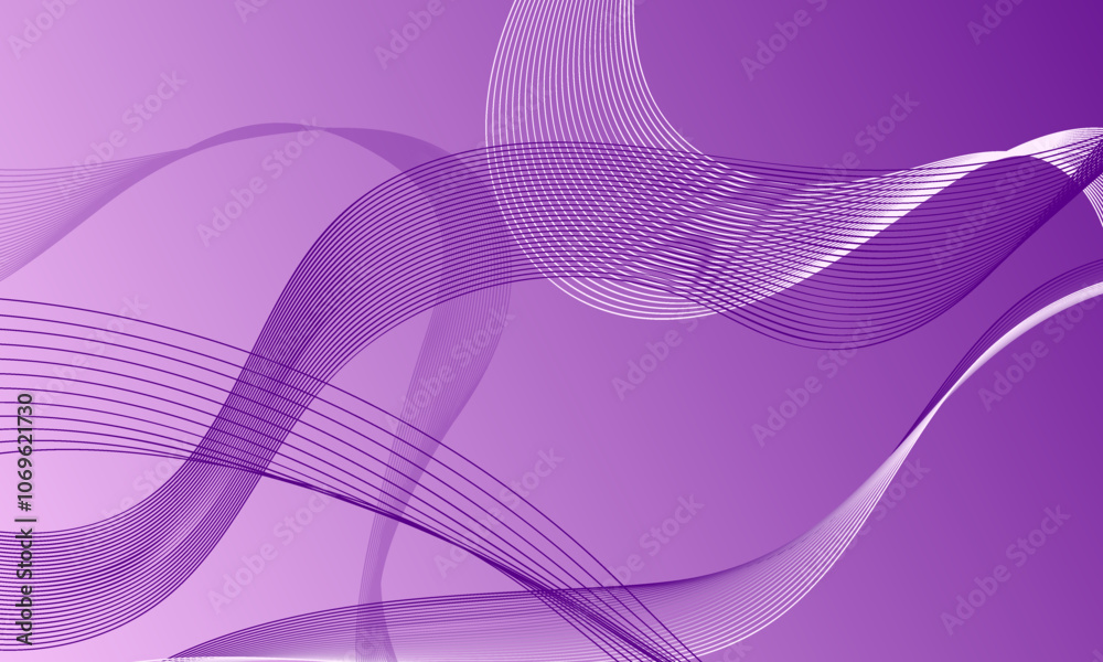 purple violet business lines wave curve on soft gradient abstract background