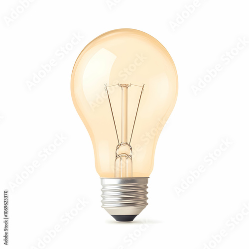 Classic Light Bulb on White Background, incandescent bulb, lighting, energy, electricity, power