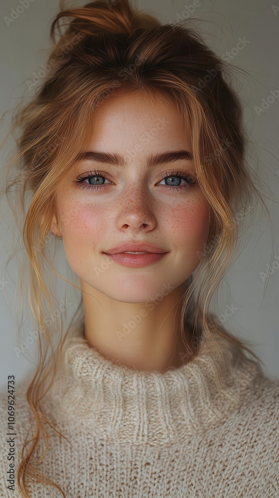 portrait of a joyful icelandic girl with a genuine smile captured in ultrarealistic detail perfect for social media avatars set against a subtle solid background portrait of a joyful icelandic girl with a genuine smile captured in ultrarealistic detail perfect for social media avatars set against a subtle solid background