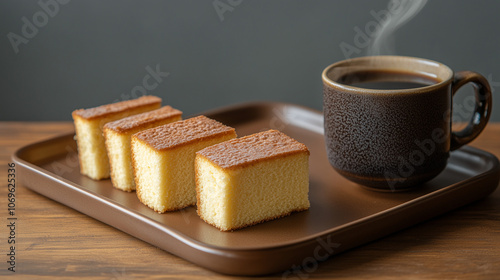 Castella and coffee