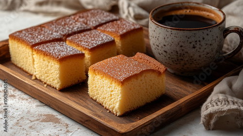 Castella and coffee