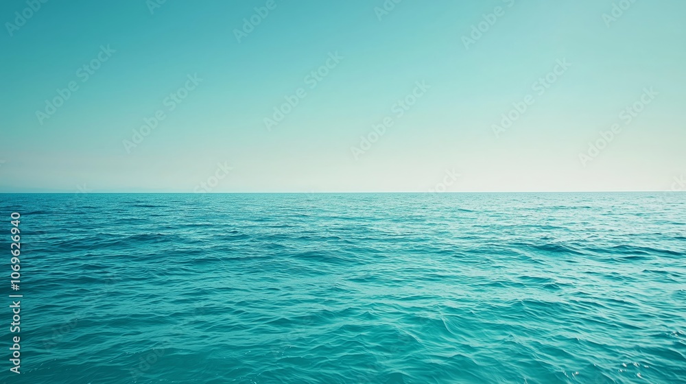 Obraz premium Smooth Blue Gradient Sky and Sea Background