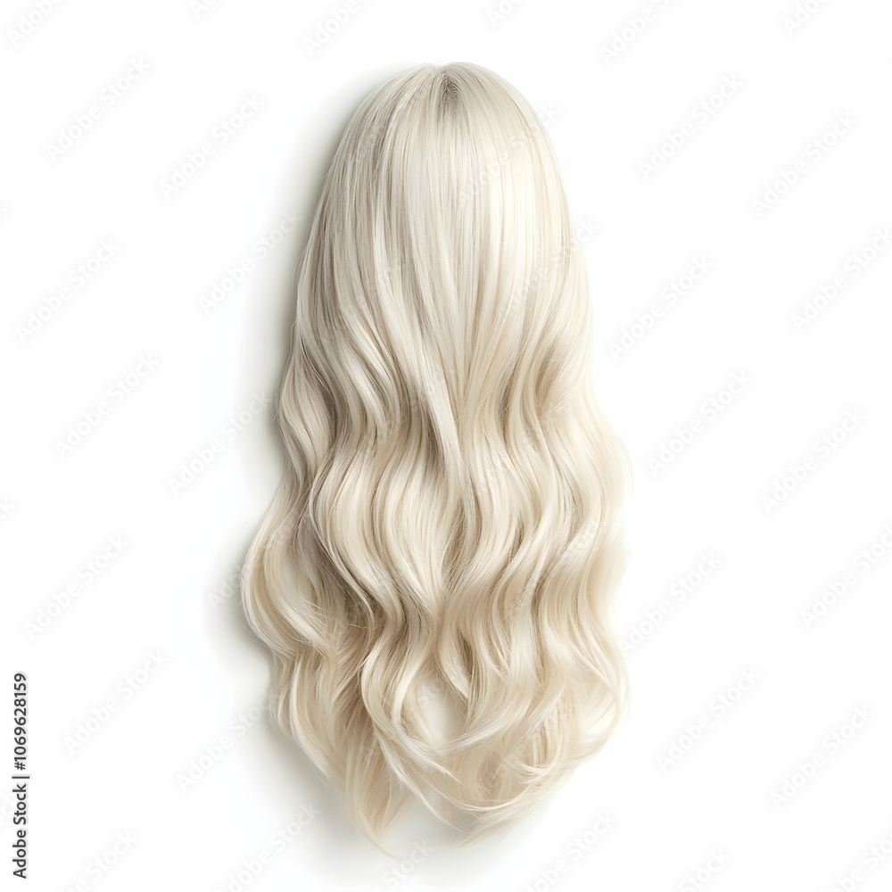 Fototapeta premium Blonde Wavy Hair Extensions, long, soft, silky, salon, beauty