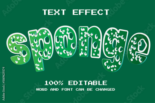 text effext sponge,editable text template