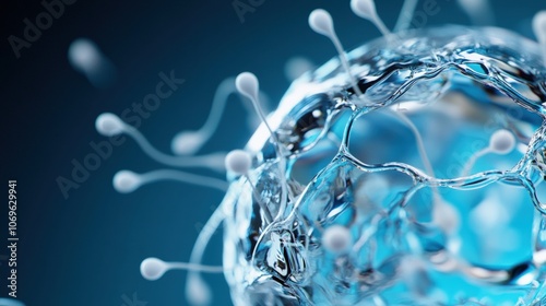 Microscopic View of Sperm Navigating in Liquid