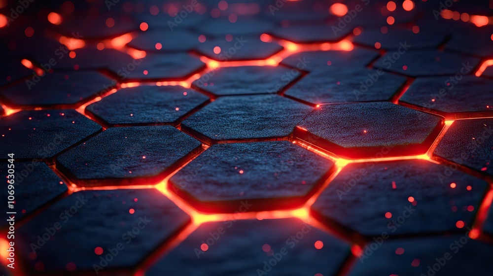 Dark hexagon patterns with red neon accents create a futuristic tech look, perfect for modern web designs or digital backgrounds. Dark hexagon patterns with red neon accents create a futuristic tech look, perfect for modern web designs or digital backgrounds.