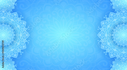 Blue mandala background  transparent ornament