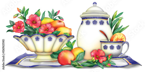 Beautiful digital art paintings decorate the walls of your home.