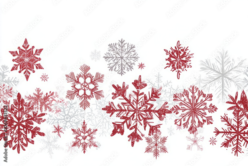 a beautiful collection of red and gray snowflakes for winter and holiday designs a beautiful collection of red and gray snowflakes for winter and holiday designs
