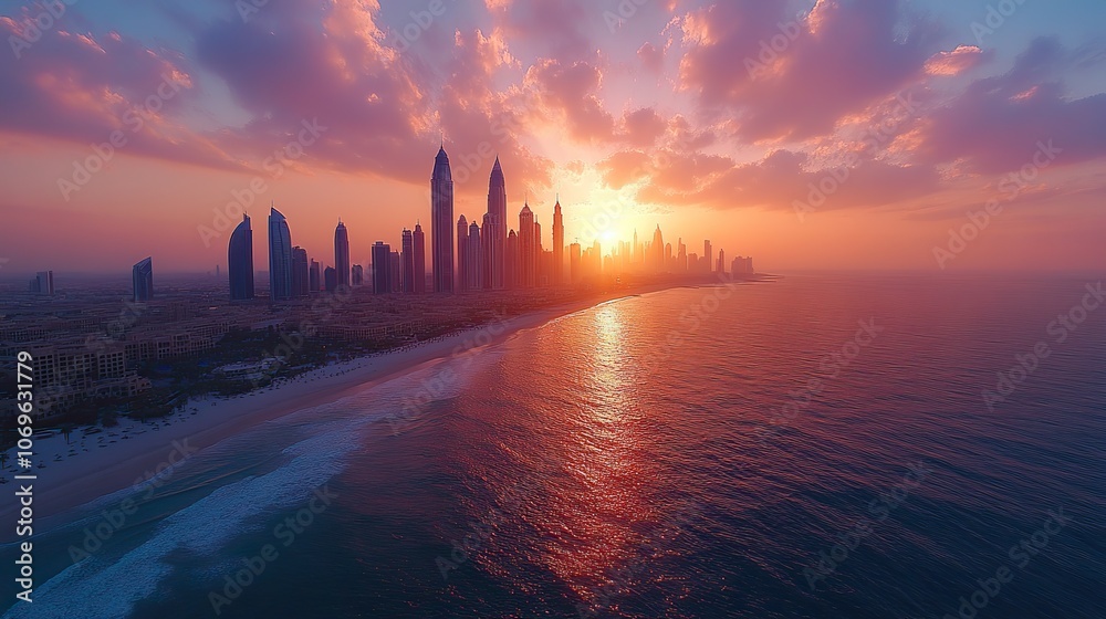 Dubai skyline featuring iconic buildings and modern architecture, highlighting the city's unique design. Dubai skyline featuring iconic buildings and modern architecture, highlighting the city's unique design.