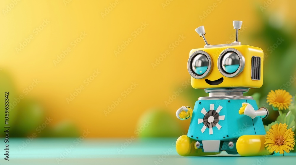 Obraz premium The innovative design of a nuclear assistance robot icon featuring mechanical elements