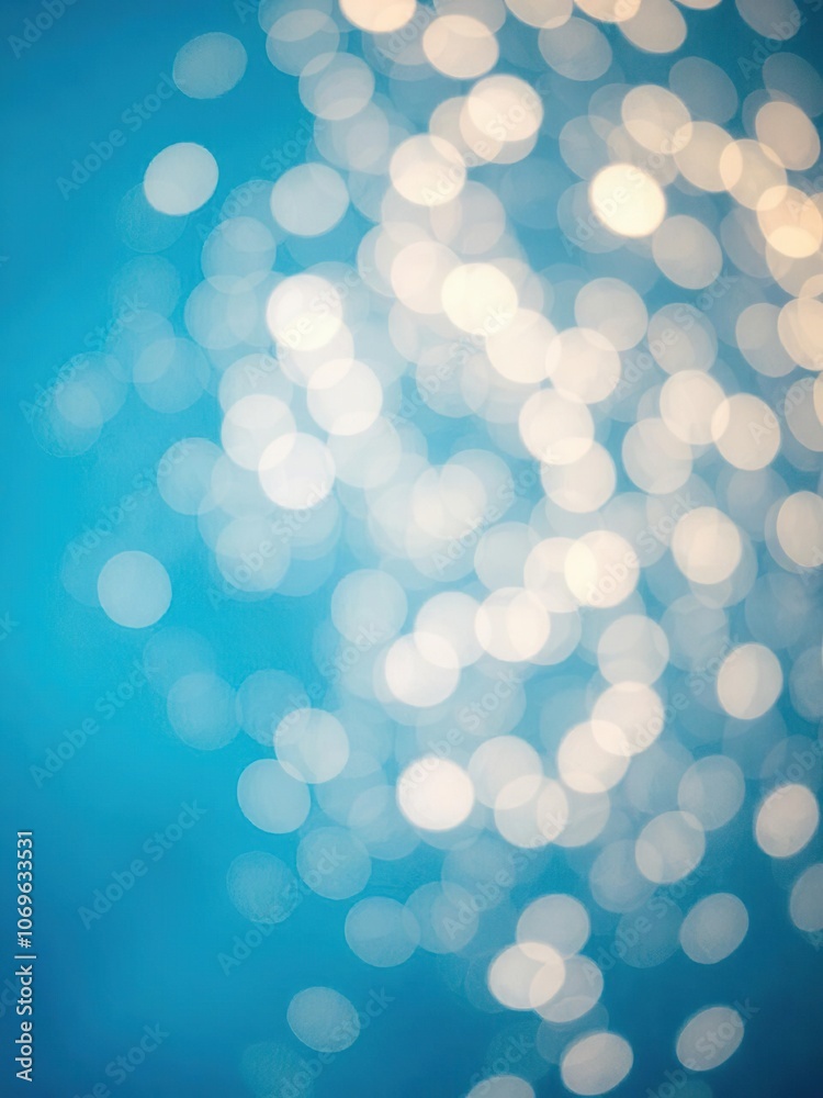 Abstract blue background with shimmering bokeh lights creating a dreamy and ethereal atmosphere, bokeh, blue