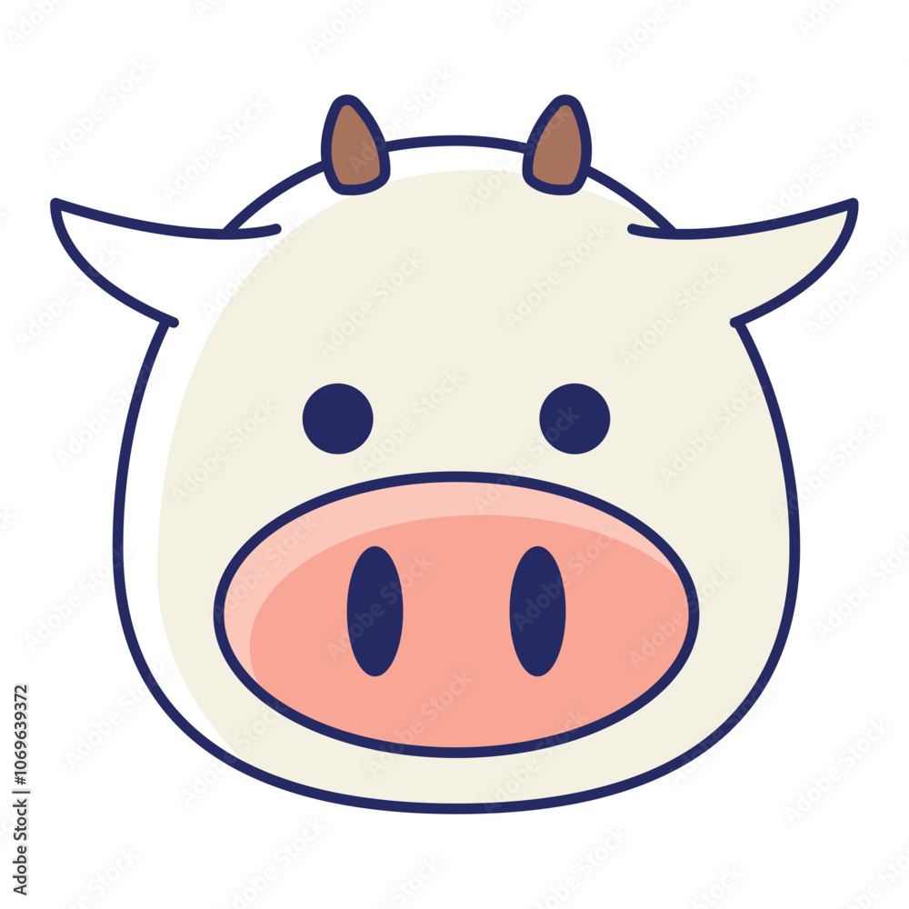 cow head cartoon animal icon cow head cartoon animal icon