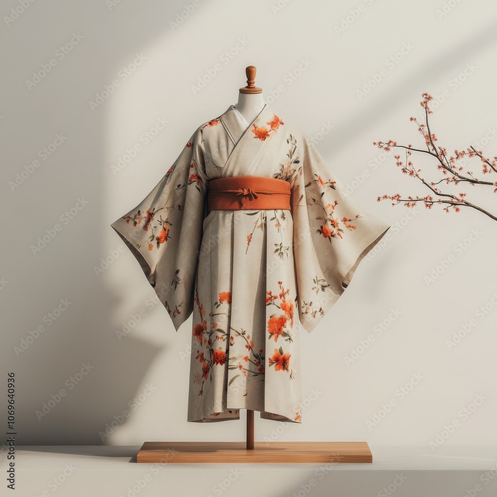 Japanese kimono on a mannequin. Japanese kimono on a mannequin.