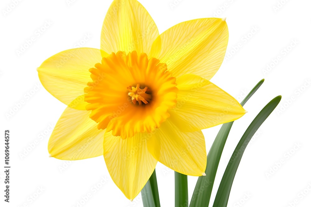 Daffodil isolated on white background, close up Daffodil isolated on white background, close up