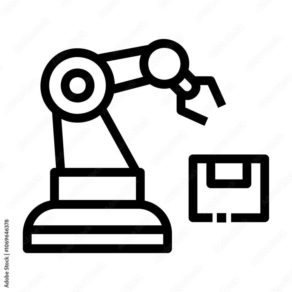 robotic arm Line Icon robotic arm Line Icon