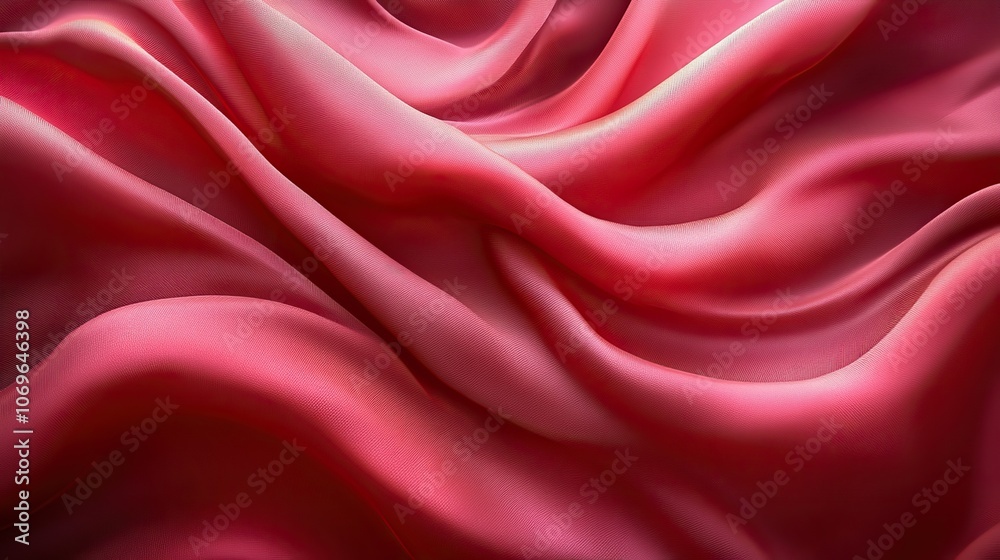 Obraz premium Red silk fabric waves in the air, its texture and color adding a sense of elegance and motion to the visual scene.