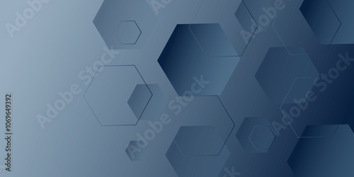 Abstract technology background with hexagons. modern geometric hexagon shape Poster, wallpaper, Landing page. geometric hexagonal, triangle, shape. Vector illustration. can be used in cover design.