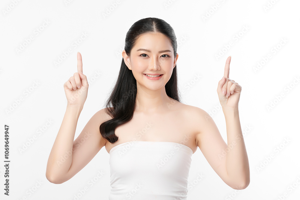 Beautiful young asian woman with clean fresh skin on white background, Face care, Facial treatment, Cosmetology, beauty and spa, Asian women portrait. Beautiful young asian woman with clean fresh skin on white background, Face care, Facial treatment, Cosmetology, beauty and spa, Asian women portrait.
