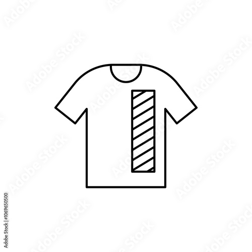 Outline icon of screen printing media for t-shirts, referring to the perfect screen printing layout