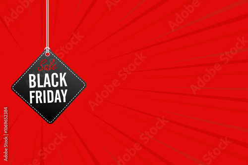 Black friday promotions, shopping sale label for featuring a discount tag