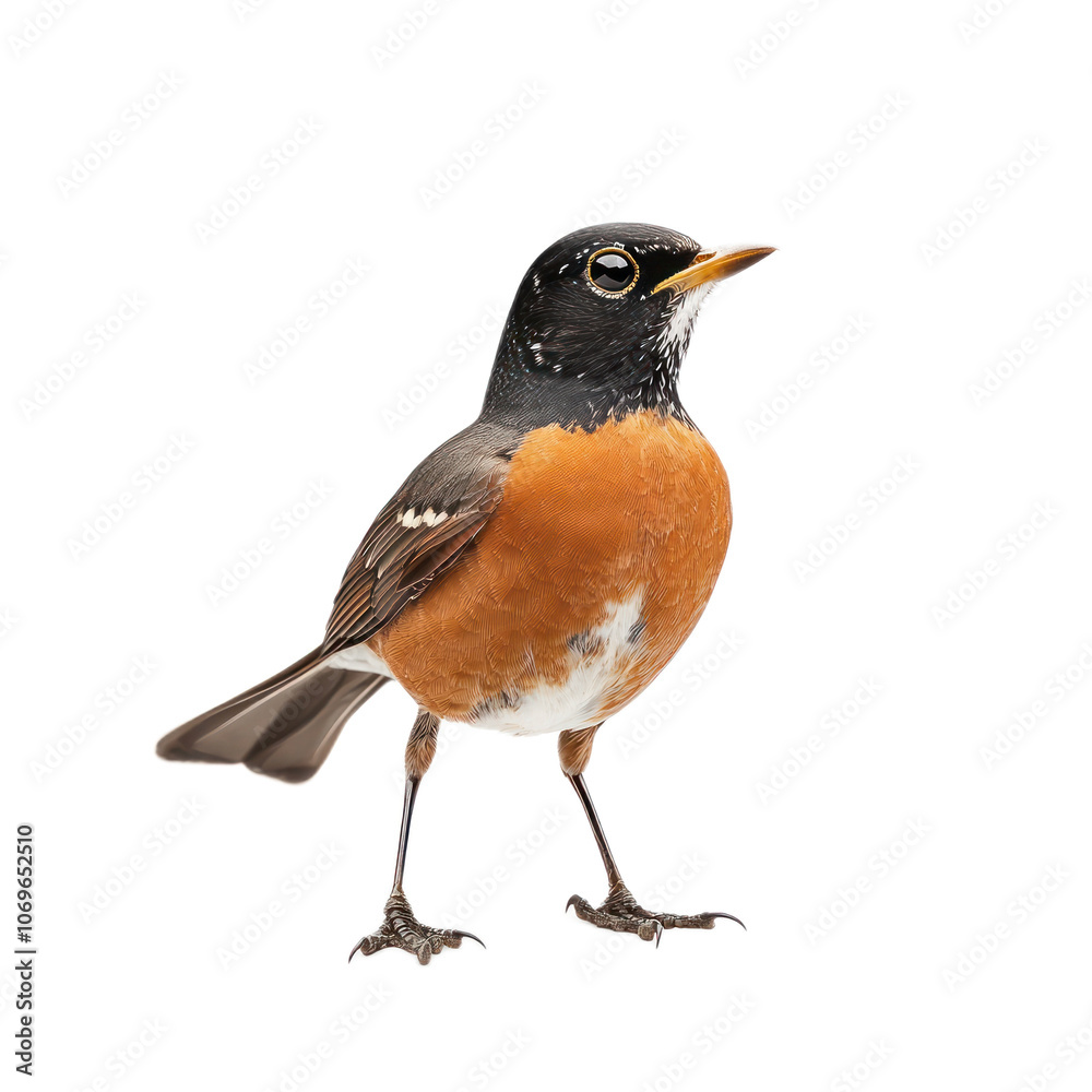 American Robin Perched with Vibrant Colors American Robin Perched with Vibrant Colors