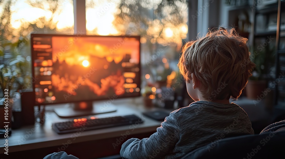 The concept of digital homework is represented through online courses and homeschooling, highlighting shifts in educational paradigms. The concept of digital homework is represented through online courses and homeschooling, highlighting shifts in educational paradigms.