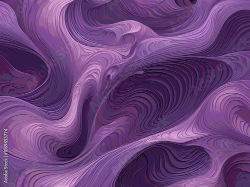 Abstract of Glowing Wavy pattern in lilac and violet color background illustration