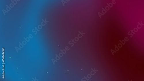 A digital abstract background featuring a gradient transition from blue to red with scattered shimmering particles.