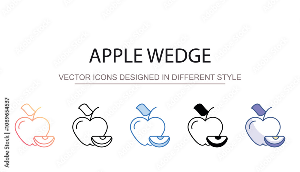 Apple Wedge icon design with white background stock illustration Apple Wedge icon design with white background stock illustration